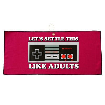 Lets Settle This Like Adults Large Microfiber Waffle Golf Towel