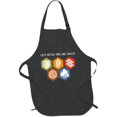 LetS Settle This Like Adults Tabletop Game Board Gaming Full-Length Apron With Pockets