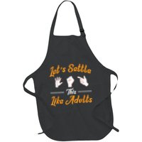 Lets Settle This Like Adults! Rock Paper Scissors Full-Length Apron With Pockets