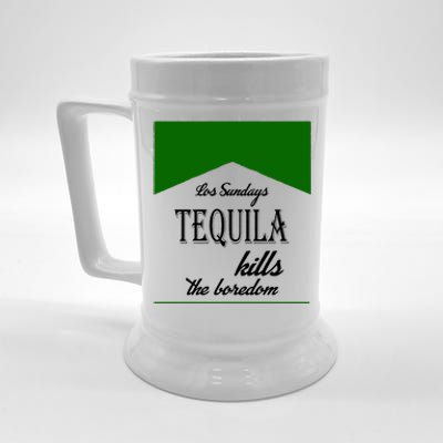 Los Sunday Tequila Kills The Boredom Green Beer Stein