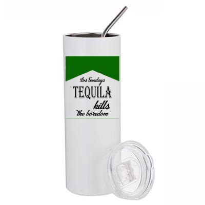 Los Sunday Tequila Kills The Boredom Green Stainless Steel Tumbler