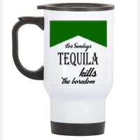 Los Sunday Tequila Kills The Boredom Green Stainless Steel Travel Mug