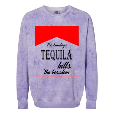 Los Sunday Tequila Kills The Boredom Red Colorblast Crewneck Sweatshirt