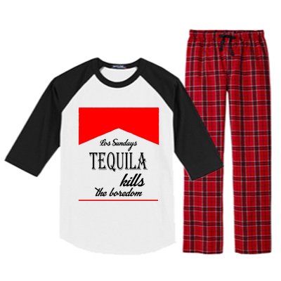 Los Sunday Tequila Kills The Boredom Red Raglan Sleeve Pajama Set