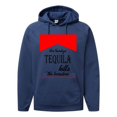 Los Sunday Tequila Kills The Boredom Red Performance Fleece Hoodie