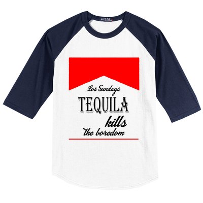 Los Sunday Tequila Kills The Boredom Red Baseball Sleeve Shirt