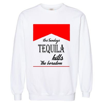 Los Sunday Tequila Kills The Boredom Red Garment-Dyed Sweatshirt