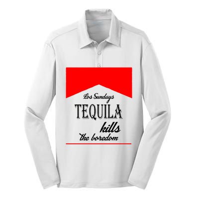 Los Sunday Tequila Kills The Boredom Red Silk Touch Performance Long Sleeve Polo