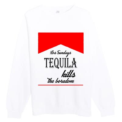 Los Sunday Tequila Kills The Boredom Red Premium Crewneck Sweatshirt