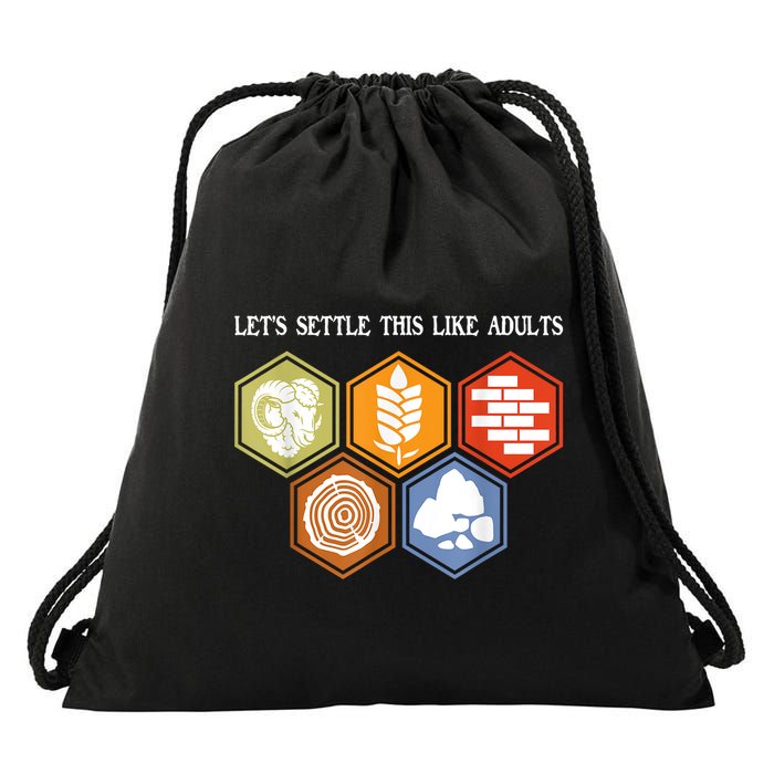 LetS Settle This Like Adults Tabletop Game Board Gaming Drawstring Bag