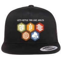 LetS Settle This Like Adults Tabletop Game Board Gaming Flat Bill Trucker Hat