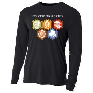 LetS Settle This Like Adults Tabletop Game Board Gaming Cooling Performance Long Sleeve Crew