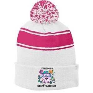 Lm Stem Teacher Stripe Pom Pom Beanie