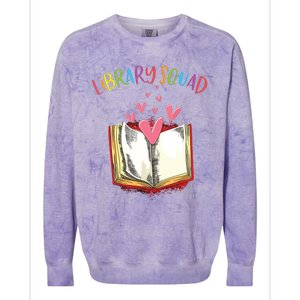 Library Squad Teacher Book Lovers Librarian Funny Colorblast Crewneck Sweatshirt