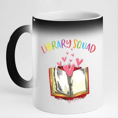 Library Squad Teacher Book Lovers Librarian Funny 11oz Black Color Changing Mug