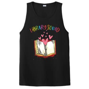 Library Squad Teacher Book Lovers Librarian Funny PosiCharge Competitor Tank