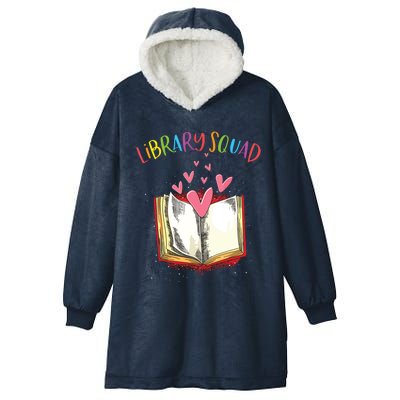 Library Squad Teacher Book Lovers Librarian Funny Hooded Wearable Blanket