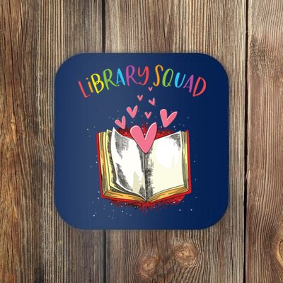 Library Squad Teacher Book Lovers Librarian Funny Coaster