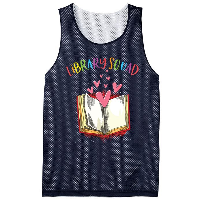 Library Squad Teacher Book Lovers Librarian Funny Mesh Reversible Basketball Jersey Tank