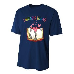 Library Squad Teacher Book Lovers Librarian Funny Performance Sprint T-Shirt