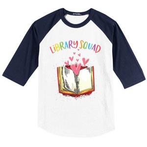 Library Squad Teacher Book Lovers Librarian Funny Baseball Sleeve Shirt