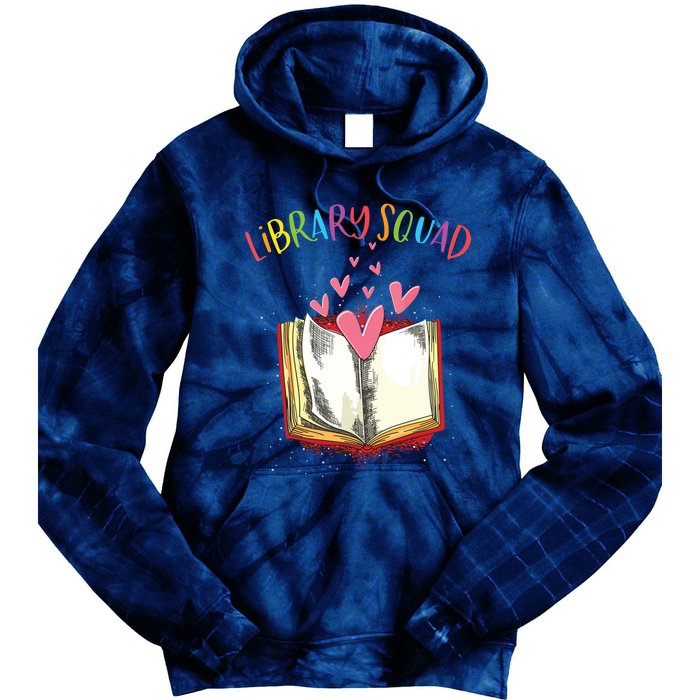 Library Squad Teacher Book Lovers Librarian Funny Tie Dye Hoodie