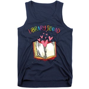 Library Squad Teacher Book Lovers Librarian Funny Tank Top