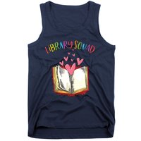 Library Squad Teacher Book Lovers Librarian Funny Tank Top