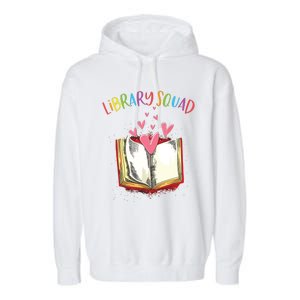 Library Squad Teacher Book Lovers Librarian Funny Garment-Dyed Fleece Hoodie