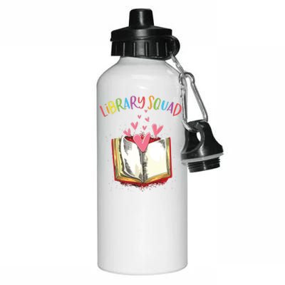 Library Squad Teacher Book Lovers Librarian Funny Aluminum Water Bottle