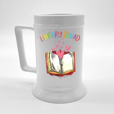 Library Squad Teacher Book Lovers Librarian Funny Beer Stein