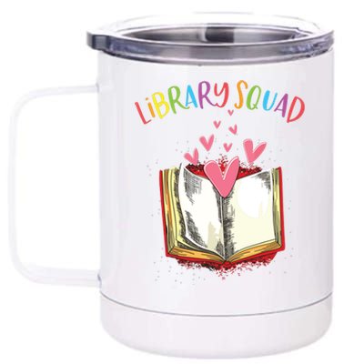 Library Squad Teacher Book Lovers Librarian Funny 12 oz Stainless Steel Tumbler Cup