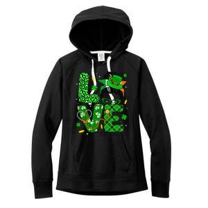 Love Speech Therapist Life Messy Bun Saint Patrick's Day Women's Fleece Hoodie