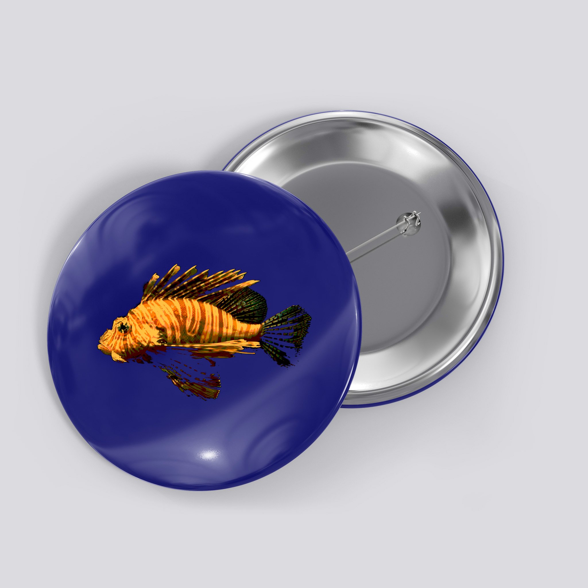 Lionfish Save The Tropical Ocean Reef Coral Lion Fish Gift Button