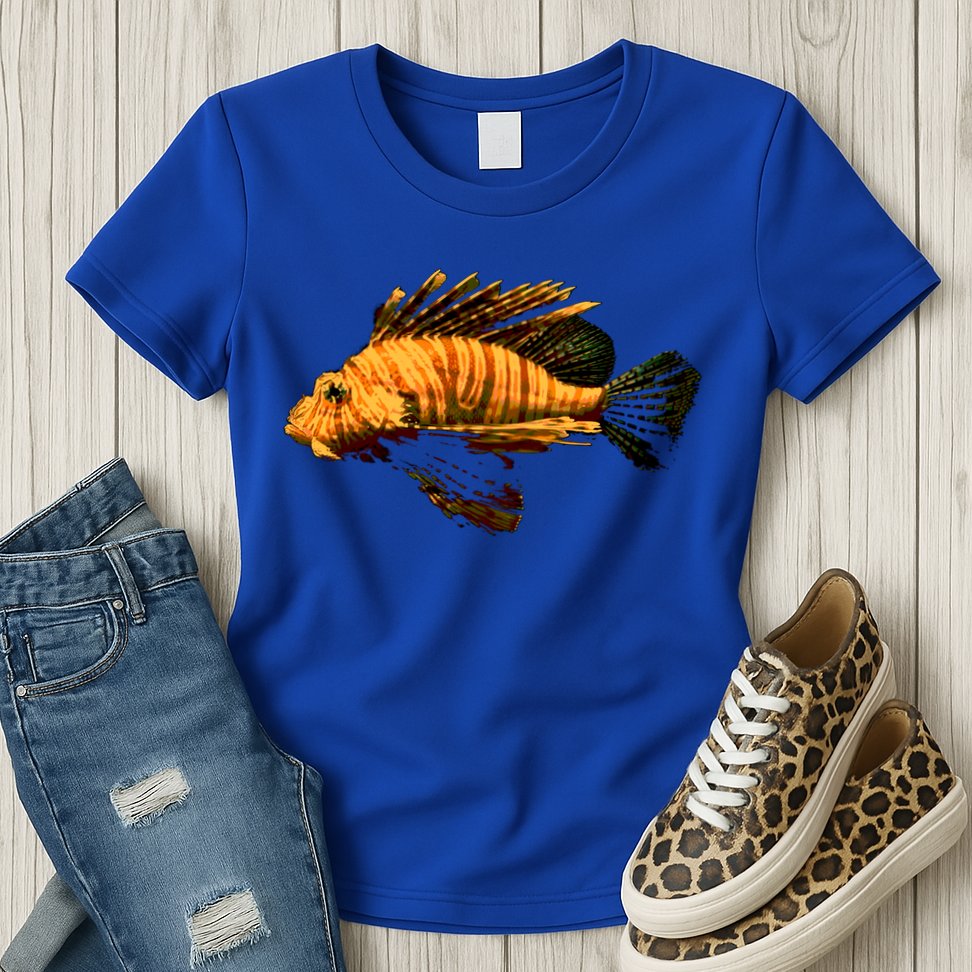 Lionfish Save The Tropical Ocean Reef Coral Lion Fish Gift Womens T-Shirt