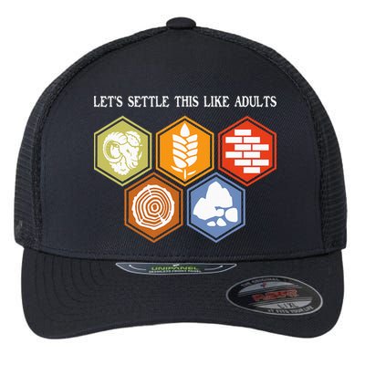 Let's Settle This Like Adults Tabletop Game Board Gaming Flexfit Unipanel Trucker Cap