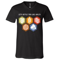 Let's Settle This Like Adults Tabletop Game Board Gaming V-Neck T-Shirt