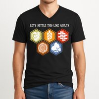 Let's Settle This Like Adults Tabletop Game Board Gaming V-Neck T-Shirt