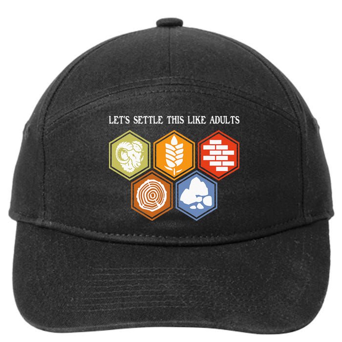 Let's Settle This Like Adults Tabletop Game Board Gaming 7-Panel Snapback Hat