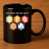 Let's Settle This Like Adults Tabletop Game Board Gaming 11oz C Handle Ceramic Mug