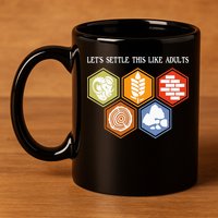 Let's Settle This Like Adults Tabletop Game Board Gaming 11oz C Handle Ceramic Mug