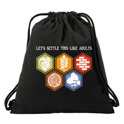 Let's Settle This Like Adults Tabletop Game Board Gaming Drawstring Bag