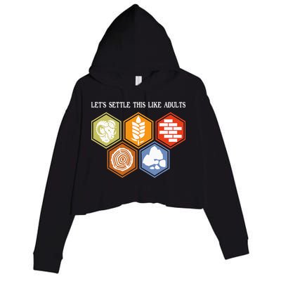 Let's Settle This Like Adults Tabletop Game Board Gaming Crop Fleece Hoodie