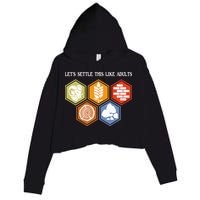 Let's Settle This Like Adults Tabletop Game Board Gaming Crop Fleece Hoodie