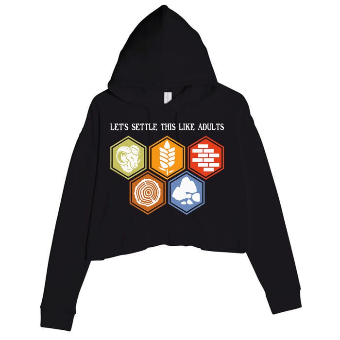 Let's Settle This Like Adults Tabletop Game Board Gaming Crop Fleece Hoodie