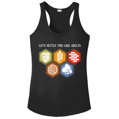 Let's Settle This Like Adults Tabletop Game Board Gaming Ladies PosiCharge Competitor Racerback Tank