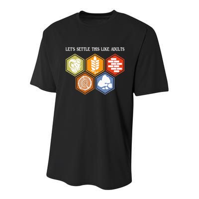 Let's Settle This Like Adults Tabletop Game Board Gaming Youth Performance Sprint T-Shirt