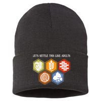 Let's Settle This Like Adults Tabletop Game Board Gaming Sustainable Knit Beanie