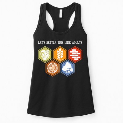 Let's Settle This Like Adults Tabletop Game Board Gaming Womens Tank Top
