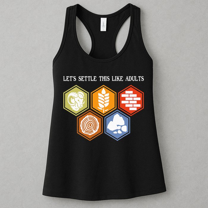 Let's Settle This Like Adults Tabletop Game Board Gaming Womens Tank Top